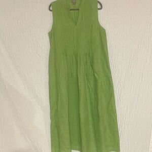 JJILL Green linen sundress